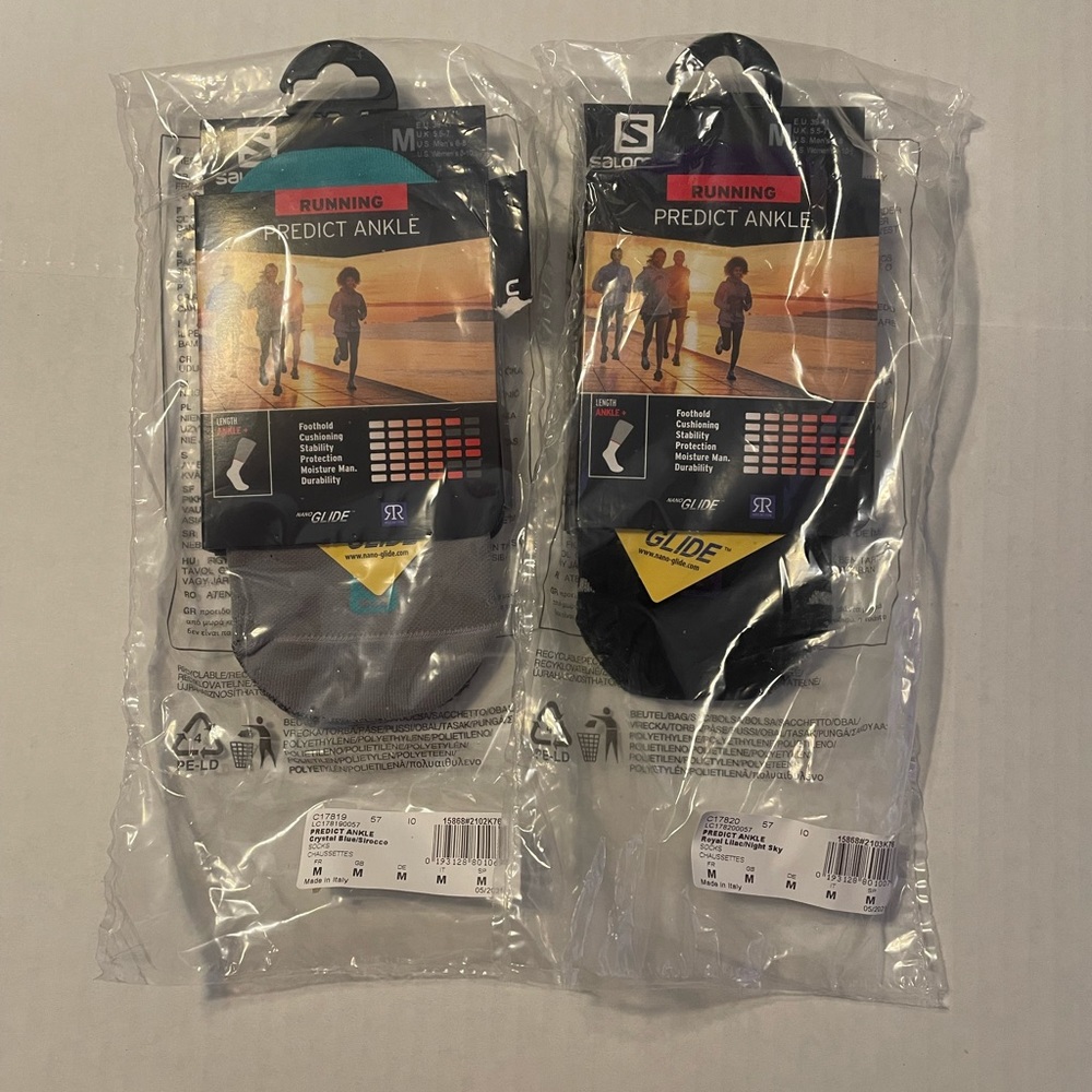 SALOMON PREDICT ANKLE Lot of 2 Unisex Running Socks Medium NEW - Picture 2 of 7